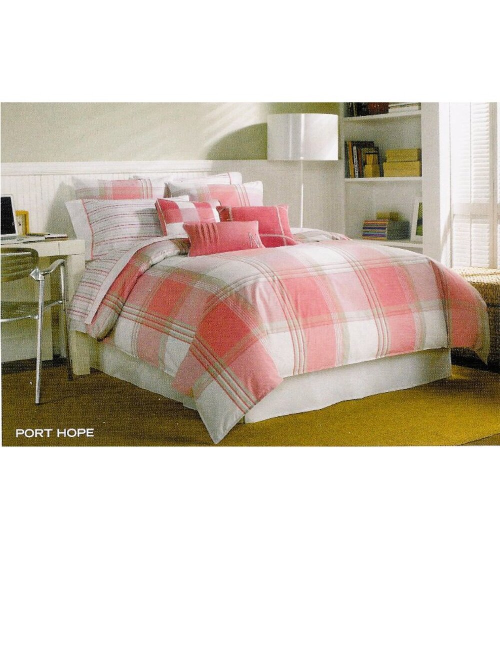 FULL sz COTTON Duvet Cover+Sham+Deep Fitted Sheet set~Nautica pink/white stripe